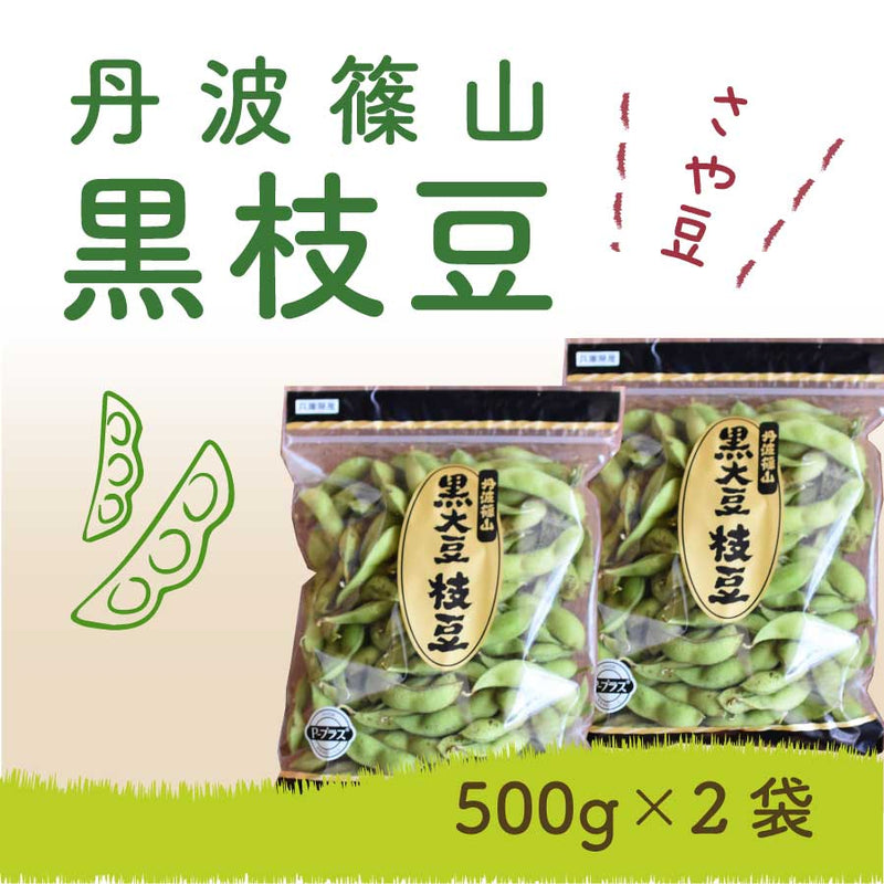 【耕しや】 2023年産 丹波黒えだ豆（さや豆） 500g × 2袋